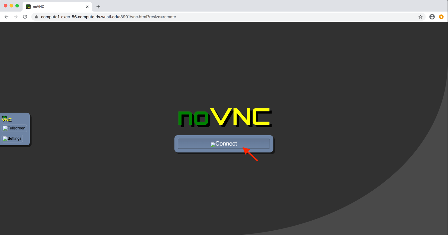 Image of noVNC login
